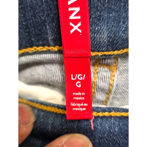 NWT Spanx Women's High-Waisted Wide-Leg Denim Jeans L/G Light Wash - Picture 6 of 9